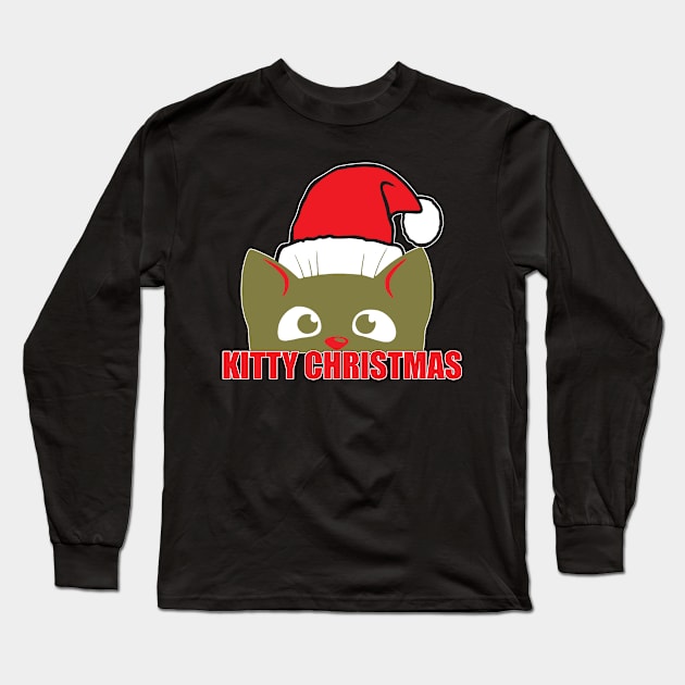 kitty christmas Long Sleeve T-Shirt by Mechanism Apparel